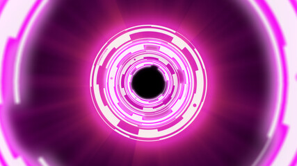 Abstract background techno circles tunnel