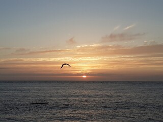 coucher de soleil à la plage