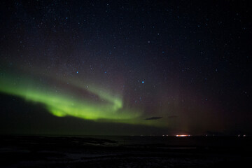nightscape, night full of stars, autora borealis, nightsky of iceland