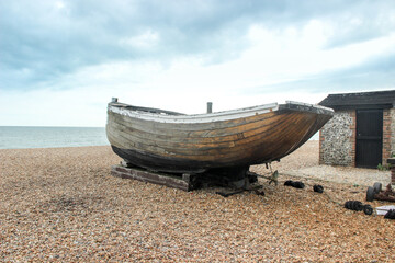 Old fishing boat on a beach