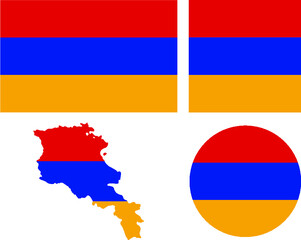 flag and map of Armenia