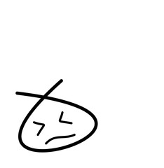 Sad smiley face emoticon line art vector icon for apps and websites
