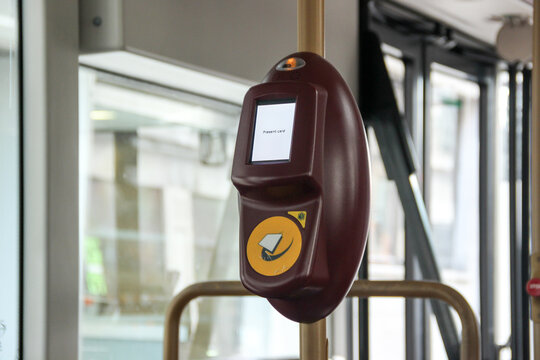 An Oyster Card Tapping Machine On London Bus