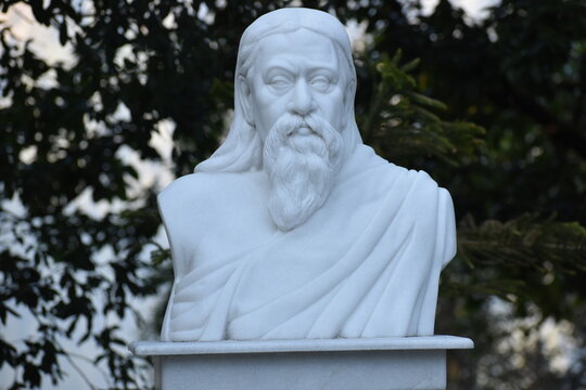 Beautiful White Statue Of Aurobindo In Nainital