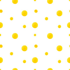 Seamless pattern with painted polka dot. Hand drawn illustration