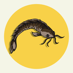 Catfish vector illustration. Fish Concept