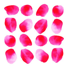 Watercolor texture vector red circles, spots modern pattern