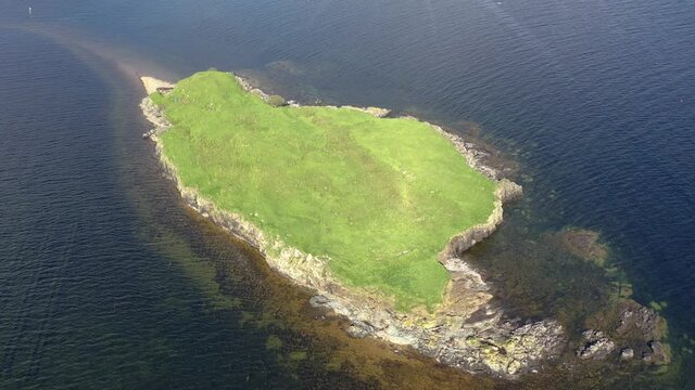 Aerial view of an Island by Bruckless in County Donegal - Ireland
