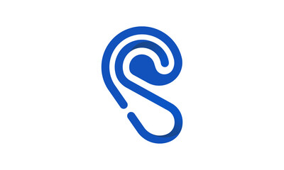 S earbuds headphones hearing aid logo