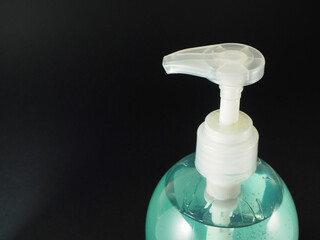 Fototapeta na wymiar Alcohol bottles for hand cleaning For preventing corona virus
