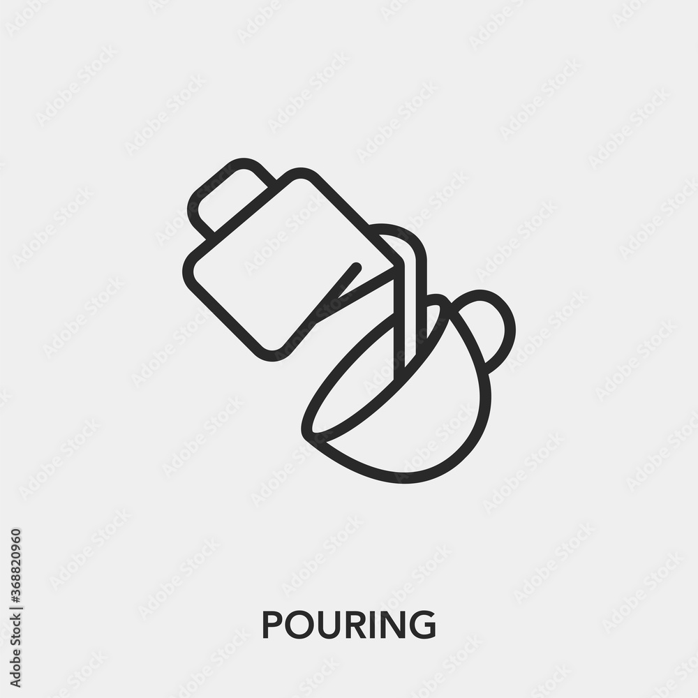 Poster pouring icon vector. linear style sign for mobile concept and web design. pouring symbol illustratio