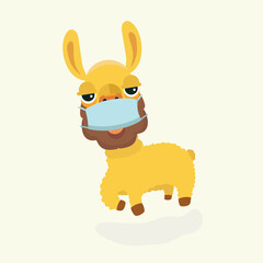 face mask cartoon animal illustration.