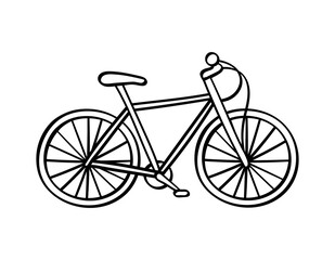 Fototapeta na wymiar Hand drawn bicycle icon isolated on white background. Vector illustration.