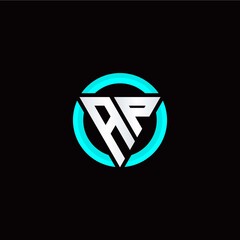 Fototapeta premium A P initial logo modern triangle with circle