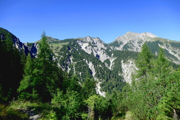 panoramic view of karwendel peaks, tirol, austria