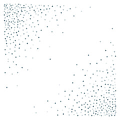 Silver glitter background, metal christmas confetti falling. light magic shining Flying glitter dots, sparkle particles vector border backdrop. shimmer shiny halftone