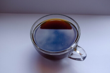 A cup of black coffee. Morning drink.