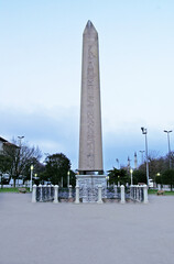 Obelisk at hippodrome in Istanbul - Turkey in the evening