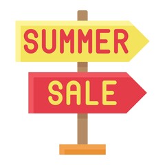 Direction sign icon, Summer sale related vector