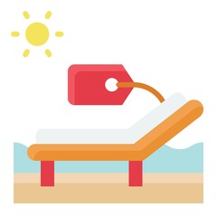 Beach chair icon, Summer sale related vector