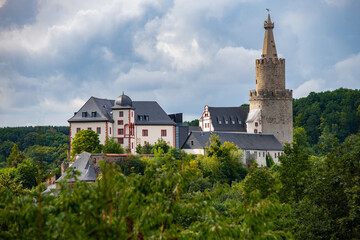 Germany. Castle Osterburg, dominats the small town Weida in Thuringia