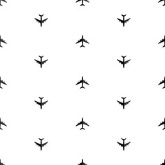  Silhouette of airplane. Aircrafts flat style. Seamless illustration vector.