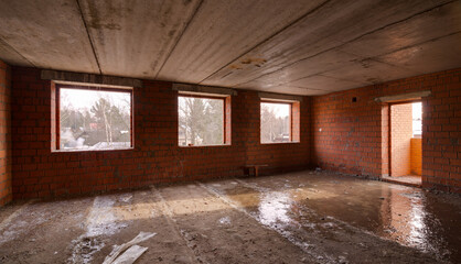 Construction site at winter