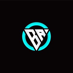 B A initial logo modern triangle with circle
