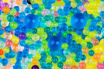 Texture of multicolored hydrogel balls for background