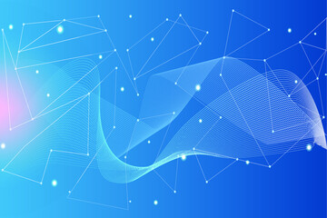 Blue wave linear abstract background