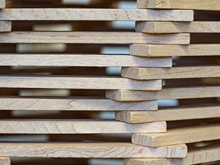 Wooden toy block corner from a tower