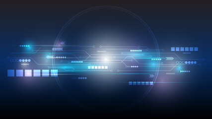 Abstract technology background, Illustration,Hi-tech communication concept innovation background,science and technology digital blue background