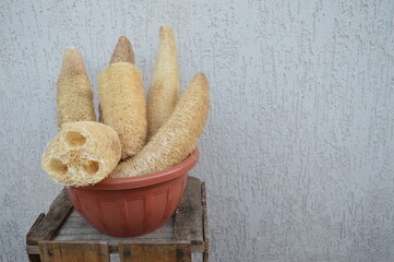 Vegetable loofah for bath and exfoliation