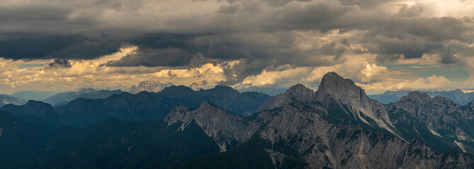 Cloudy day in the beautiful Carnic Alps, Paularo, Friuli-Venezia Giulia, Italy