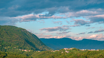 Stormy sunset in the italian countryside