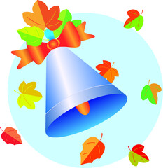 school bell autumn leavedifferent color