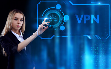 Business, Technology, Internet and network concept. Young businessman working on a virtual screen...