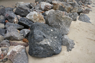 Limestone rock found on the eastern coast of Thailand