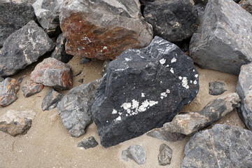 Limestone rock found on the eastern coast of Thailand