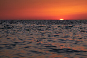 Obraz premium Sunset at Cala El Frailecillo in the Calas de Roche de Conil de la Frontera. Cadiz Andalusia. Spain