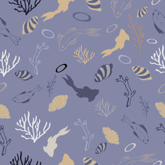 seamless pattern with fishes