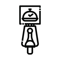 Delivery man ride scooter motorcycle service. Online order filled outline style. Food Delivery Icon design for application, website, poster, printing.