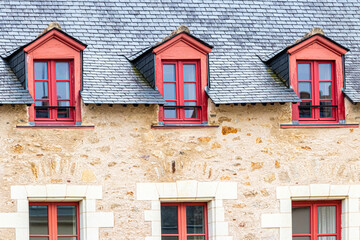 facades of old houses in the streets of Vannes, in Brittany