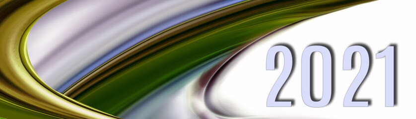 Illustrated image of new year 2021 greeting card..Horizontal illustration with year 2021 on abstract background.