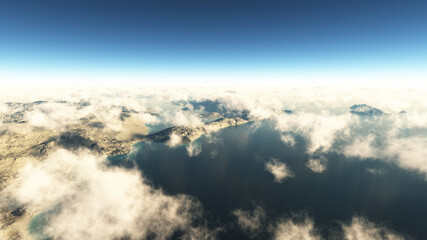 Fototapeta na wymiar Aerial view of a paradise tropical island in sea