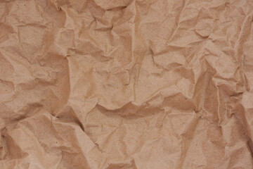 brown recycled crumpled paper background: crush  fold texture backgrounds for design, decorative. paper texture concept.
