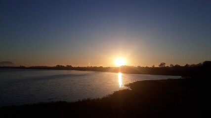 sunset over the river