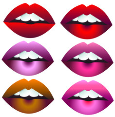 Fototapeta premium set of red lips