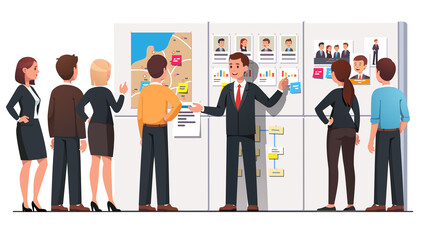 Political campaign group meeting in company office