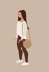 abstract modern girl vector card